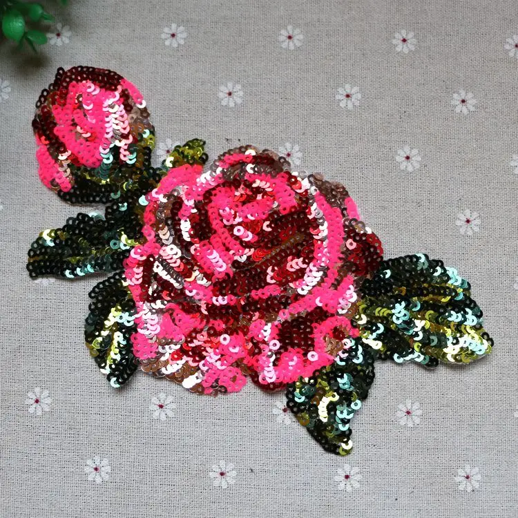 

flowers floral sequins patch applique dress accessories patch applique home decoration