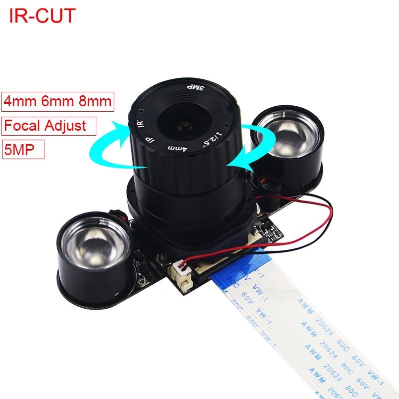 Raspberry Pi 3 B+ 5MP Camera IR-CUT 5MP 4 6 8 mm Focal Adjustable Length Night Vision NoIR Camera for Raspberry Pi 3 Model B+ Raspberry Pi 3 B+ 5MP Camera IR-CUT 5MP 4 6 8 mm Focal Adjustable Length Night Vision NoIR Camera for Raspberry Pi 3 Model B+
