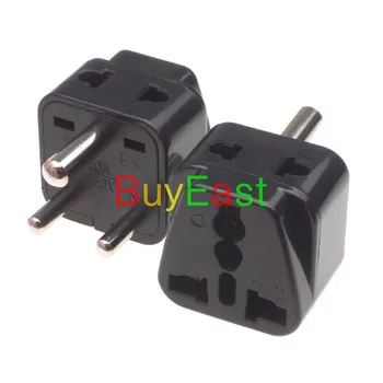 

2 X INDIA, Sri Lanka Travel Adapter Type D AC Plug With 2 Power Outlet Convert UK/US/AU/EU World Plug Black Color
