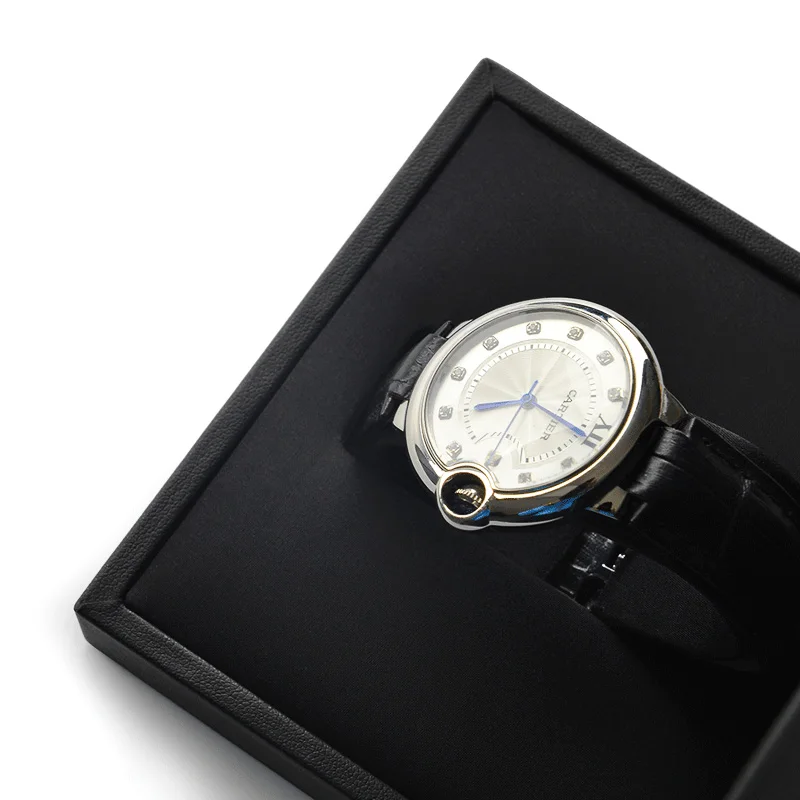 FANXI New Style Wrist Watch Box PU Leather with Silk Internal Black & White Watch Display & Storage Box Watch Organizer