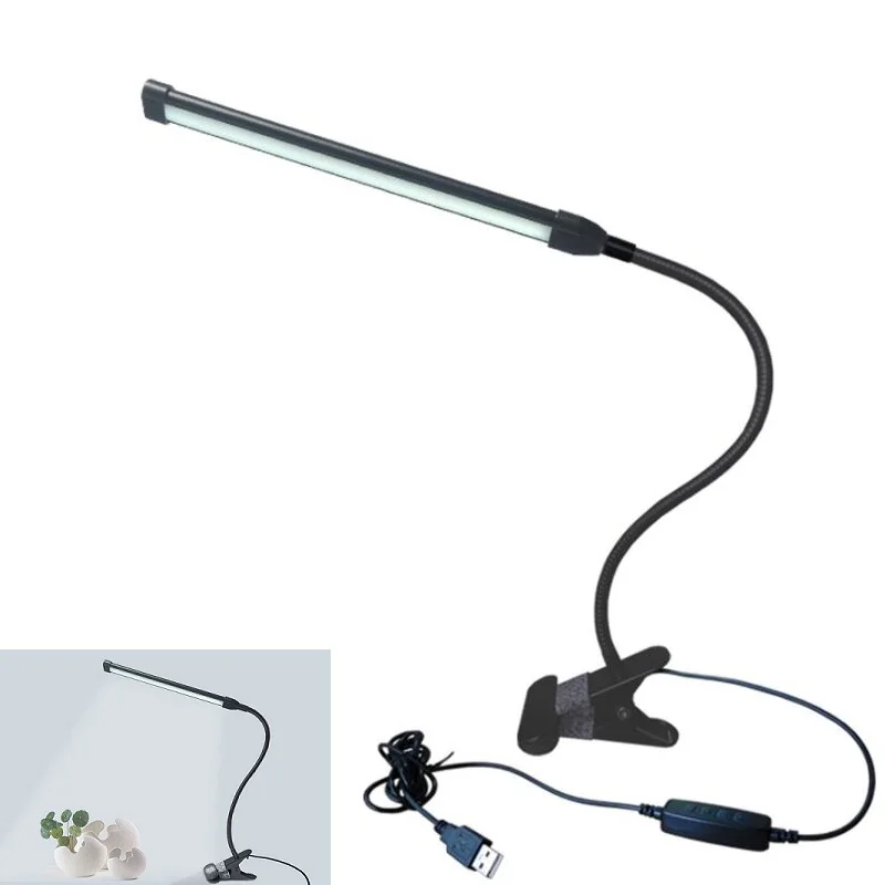 En Ligne LED Clip Lumière Bureau Pince Lampe Gradation Lecture Eye USB Lampes Lampes de Table 360 Degrés Tournent