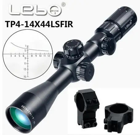 LEBO TP 4-14X44 SFIR первый фокальный плоскостный прицел боковой Параллакс стекло гравированное сетка Красная подсветка Охота стрельба прицел - Цвет: with Dovetail Ring