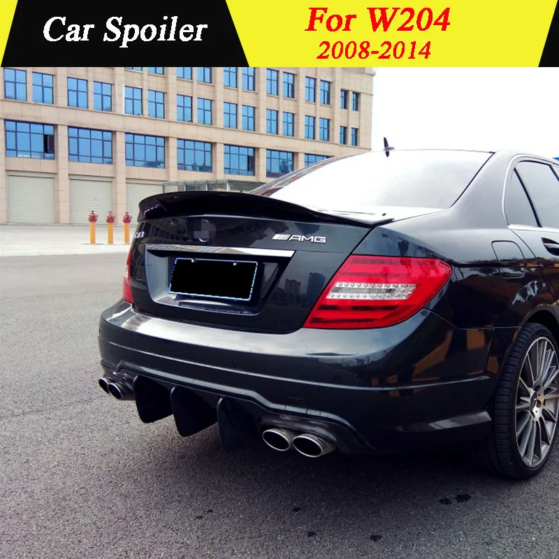 Для Mercedes Benz W204 спойлер 2008- c-класс C180 C200L C63 спойлер высокого качества из углеродного волокна автомобильный спойлер на задний багажник, крыло