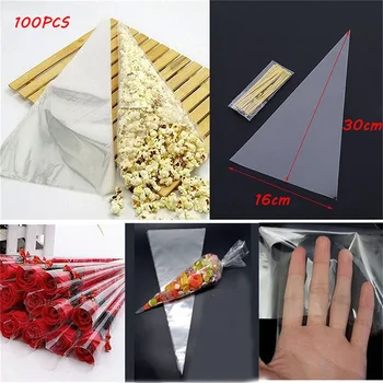 

100PCS/Bag Clear Cellophane Packing Bag With Twist Ties Party Gift Chocolate Sweet Popcorn Halloween Christmas Candy Transparent