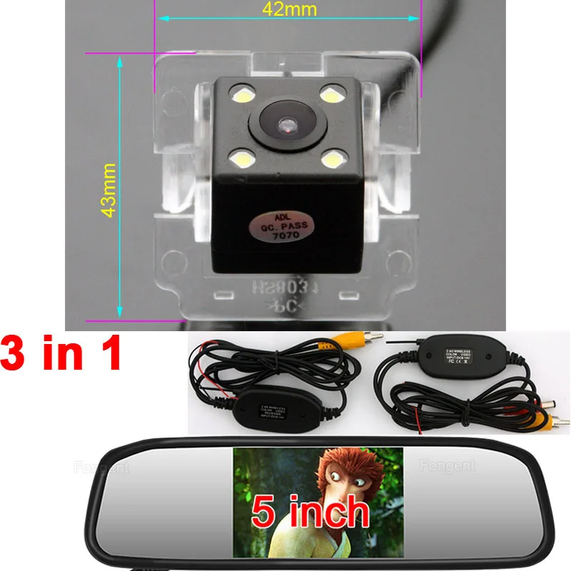 Для Mitsubishi Outlander XL Citroen C-Crosser peugeot 4007 Автомобильная камера заднего вида с беспроводным монитором - Название цвета: wireless monitor 3