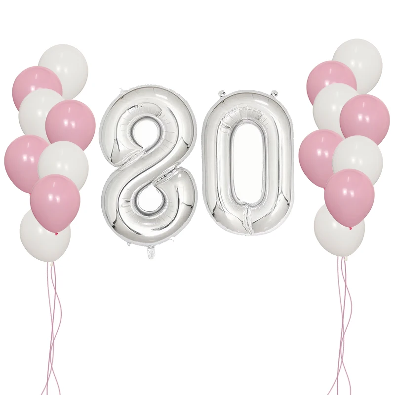 18 шт./лот 30 дюймов Серебряный номер 20 цифр воздушный шар из фольги Гелиевый шар 20-летнего дня рождения надувные 1" латексные шары - Цвет: Шоколад