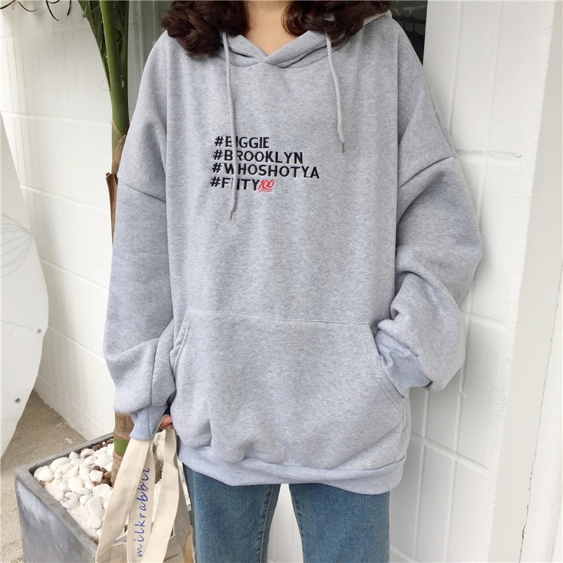 Women Hoodies Sweatshirts 2018 Winter Pullover Thick Loose Female Casual Coat Students Tracksuits Sportswear Harajuku Style BF Hoodies