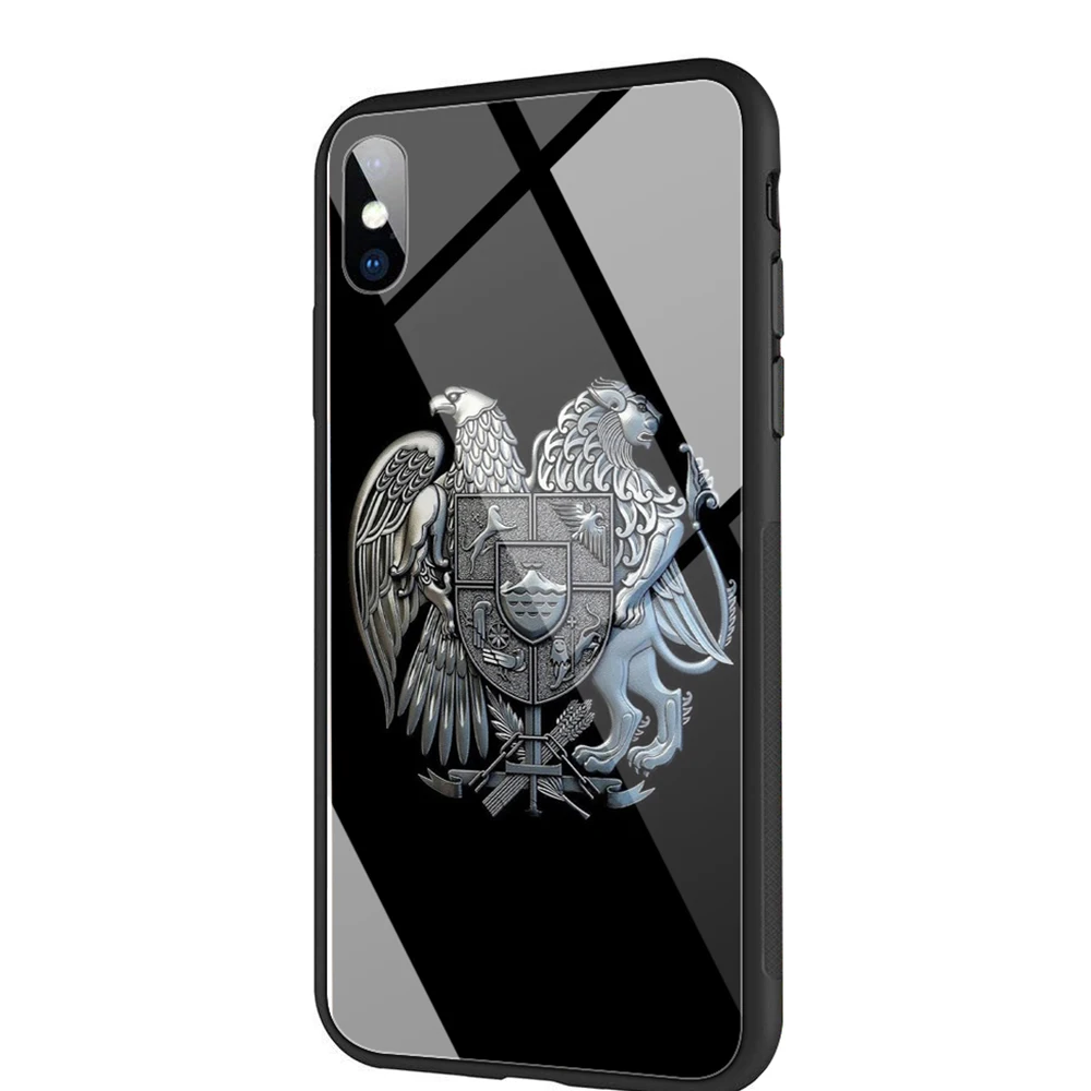 Чехол из закаленного стекла с флагом армян YIMAOC для iPhone 11 Pro XS MAX XR X 8 7 6 6S Plus - Цвет: TG5