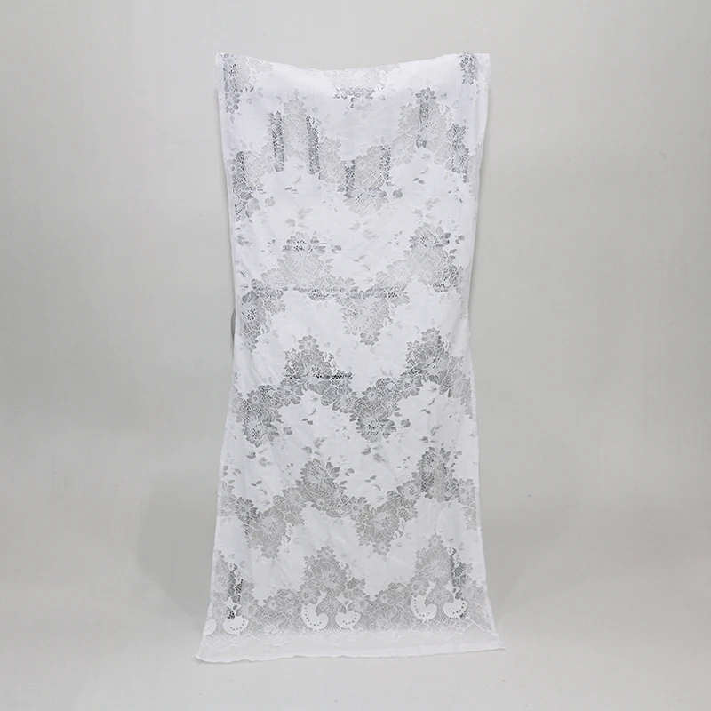 

SMOPOR High Quality White Cotton Lace Jacquard Tiffany Chair Cover Caps For Wedding Events Banquet Out Door Ceremony Decoration
