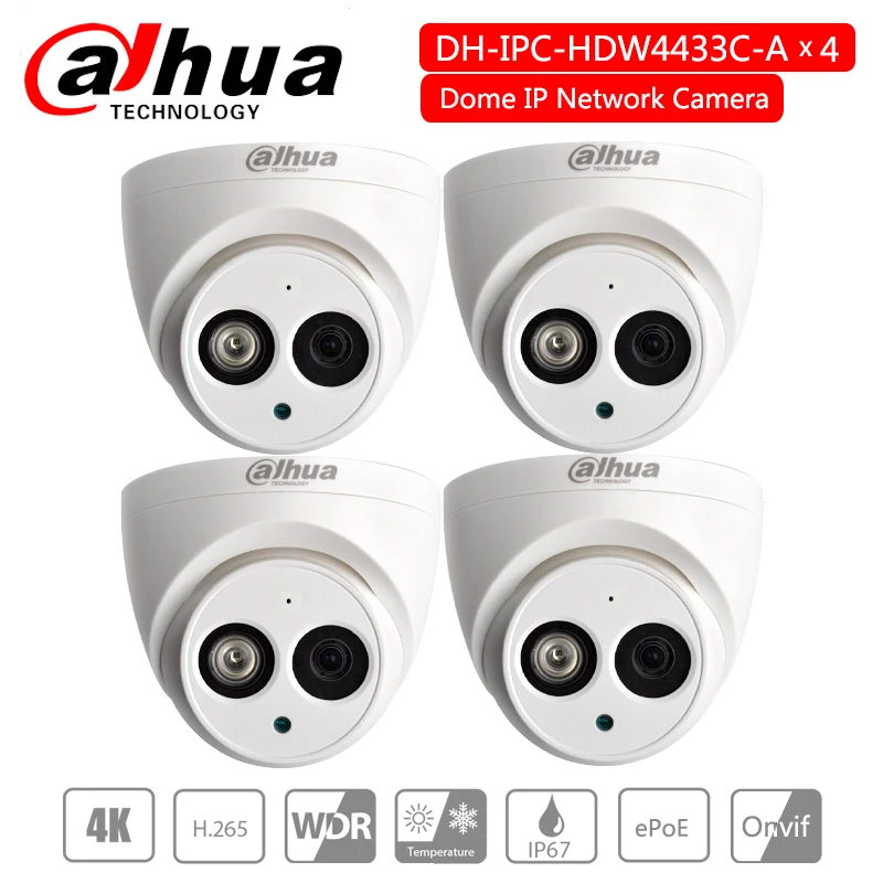 

Dahua 4MP POE IP67 H.265 Built-in Mic IPC-HDW4433C-A replace IPC-HDW4431C-A Dome IP Camera dome Network Camera HDW4433C-A