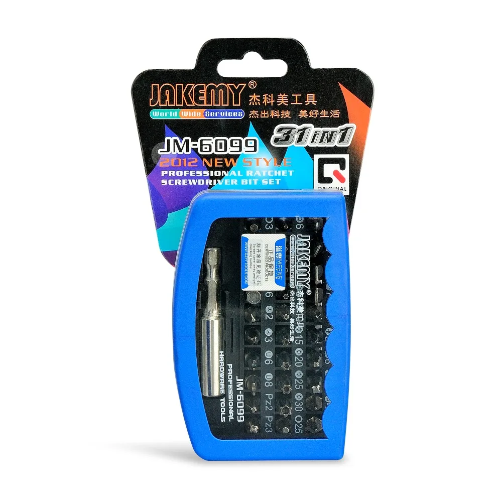 

JAKEMY 31 in 1 Multifunctional Screwdriver Set Chrome Vanadium Steel Screwdriver Head Torx Hex Bit for Pneumatic Electric Tools