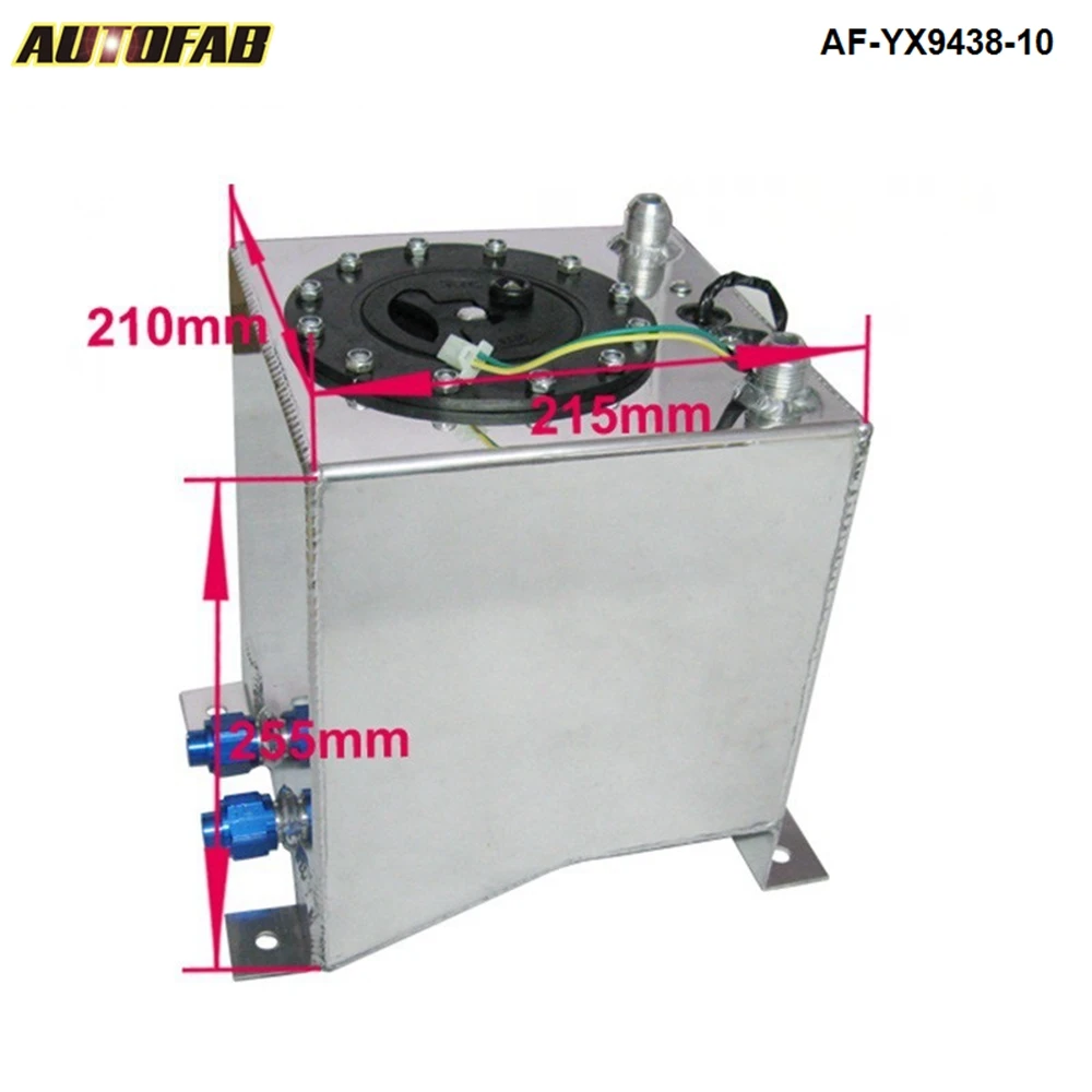 10л алюминиевый расширительный бачок зеркального полировки топливных элементов пены внутри, с датчиком AF-YX9438-10