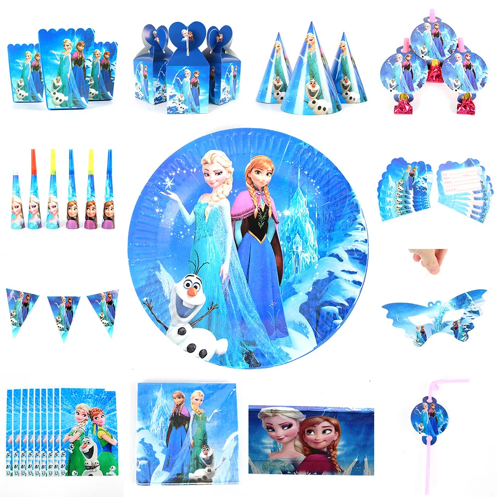 

Frozen Party Anna Snow Baby Birthday Party Decorations Kids Girl Party Supplies Party Decoration Set baby shower