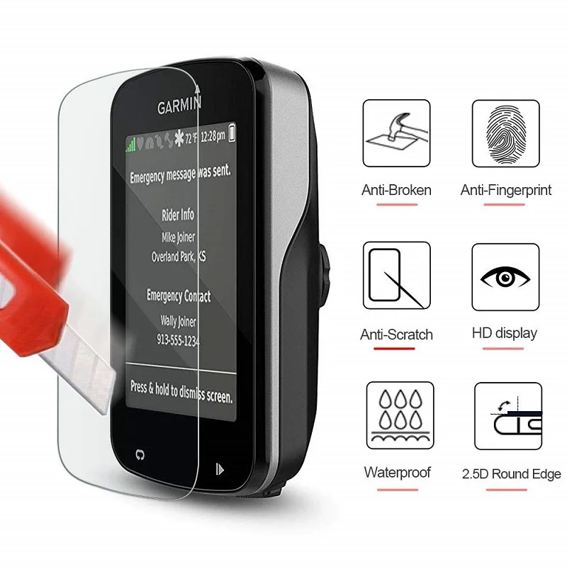 Vskey 50 шт. закаленное Стекло для Garmin Edge 830 820 530 520 130 1030 1000 Экран протектор gps защитная пленка
