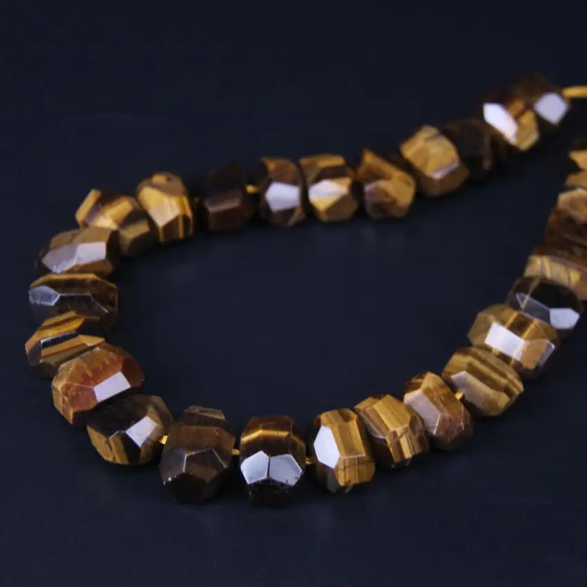 15.5&quot/strand Irregular Tiger Eye Stone Faceted Nugget Loose Beads Natural Yellow Gems Cut Freeform Pendant Jewelry Making | Украшения и