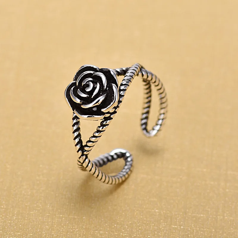 2018-New-Arrivals-Retro-Imitation-Thai-925-Sterling-Silver-Rose-Flower-Rings-for-Women-Ring-Fashion