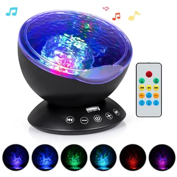 

Ocean Wave Starry Sky Aurora LED Night Light Colorful USB Starry Sky Projector lamp with Built-in Mini Music Player For Baby