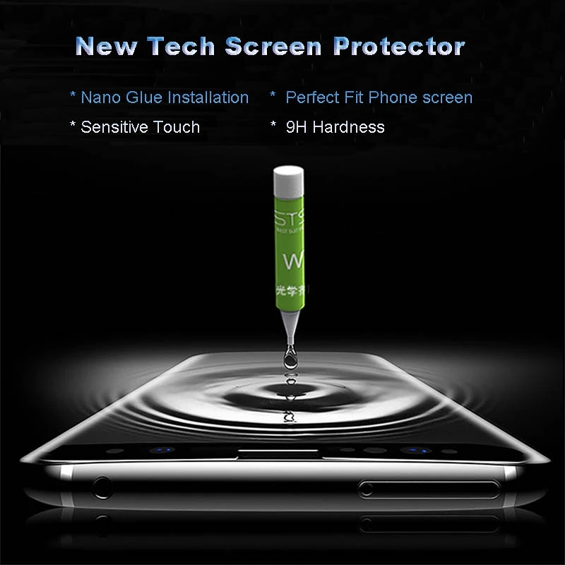 УФ легкий клей из закаленного стекла для Samsung Galaxy S6 S7 Edge S8 S9 S10 Plus 5G S10E Note 8 9 groossy жидкий клей протектор экрана