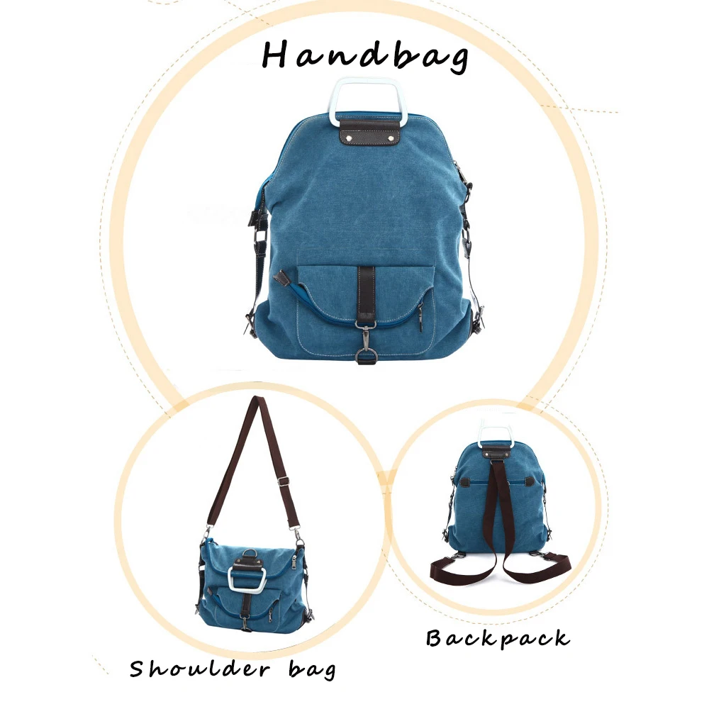 

TTOU Fashion Women Canvas Backpack Large Shoulder School Bags For Teenagers Girls Daily Backpack Ladies Casual Solid Bag