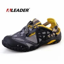 Aleader atmungsaktive schuhe herren sommer leder wanderschuhe 2017 wasserdichte außen strand sandalen wasser schuhe für männer sandalen
