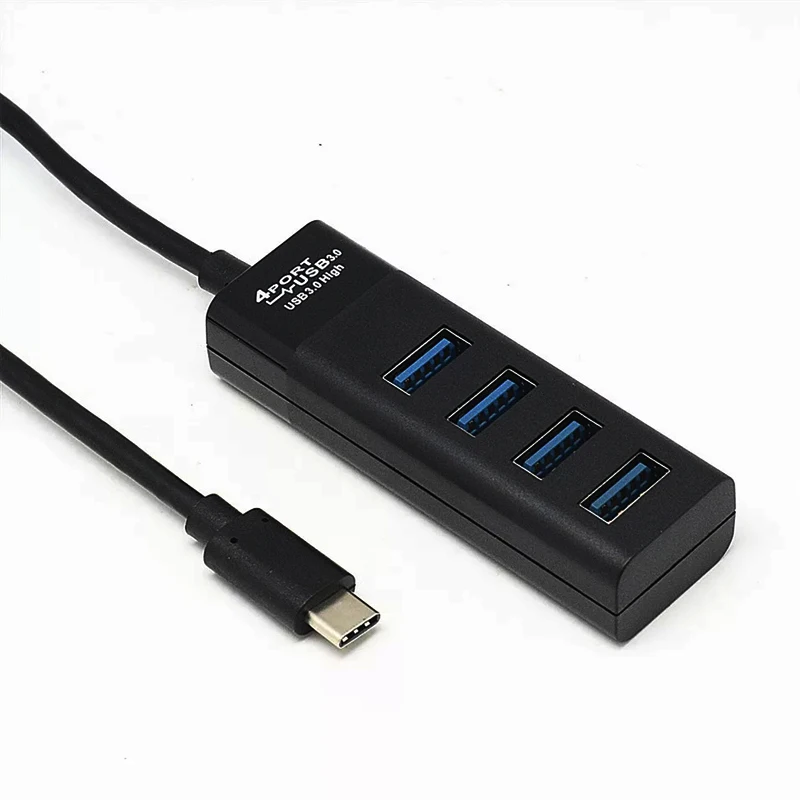 BASIX 4 порта Usb 3,0 концентратор адаптер 4 в 1 USB 3,0 OTG с 4* USB алюминиевый порт сплав для Macbook Air ноутбук ПК планшет - Цвет: type c hub black