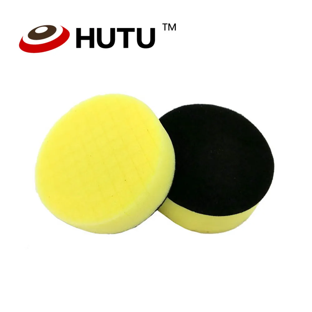 

3 Inch Sponge Foam Polishing Pad Square Pattern Buffing Pad Waxing Sponge Kit for car polisher machine Yellow Medium Cutting