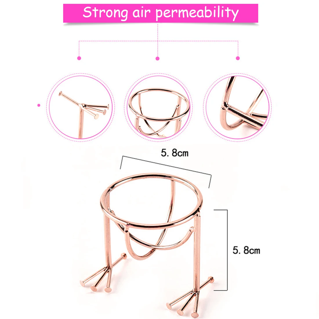التجميل نفخة الرف تجفيف رف ماكياج الإسفنج الجمال تخزين أداة الدجاج أقدام شكل المعادن ماكياج نفخة عرض موقف حامل