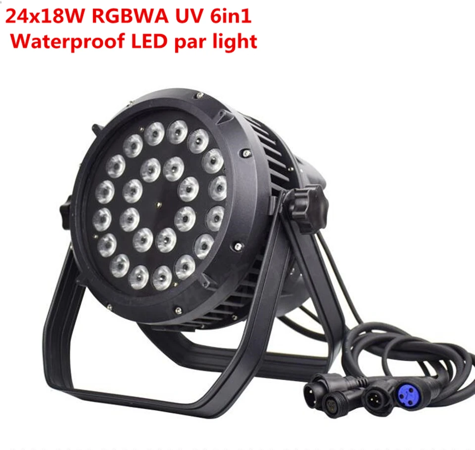 Светодиодный водонепроницаемый прожектор RGBWA UV 6 в 1 IP65 24x18 Вт профессиональный