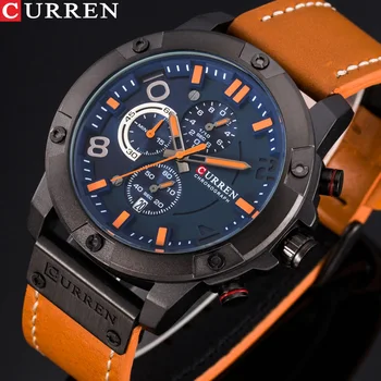 

Luxury Brand CURREN Fashion Sports Men Watches Chronograph Army Military Quartz Male Clock Leather Strap Relogio Masculino