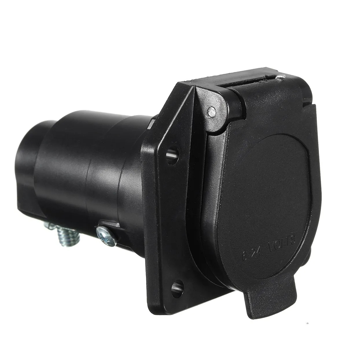 7 Way Round Trailer Plug Connector 24V Light Adapter Socket Plug Boat Car RV