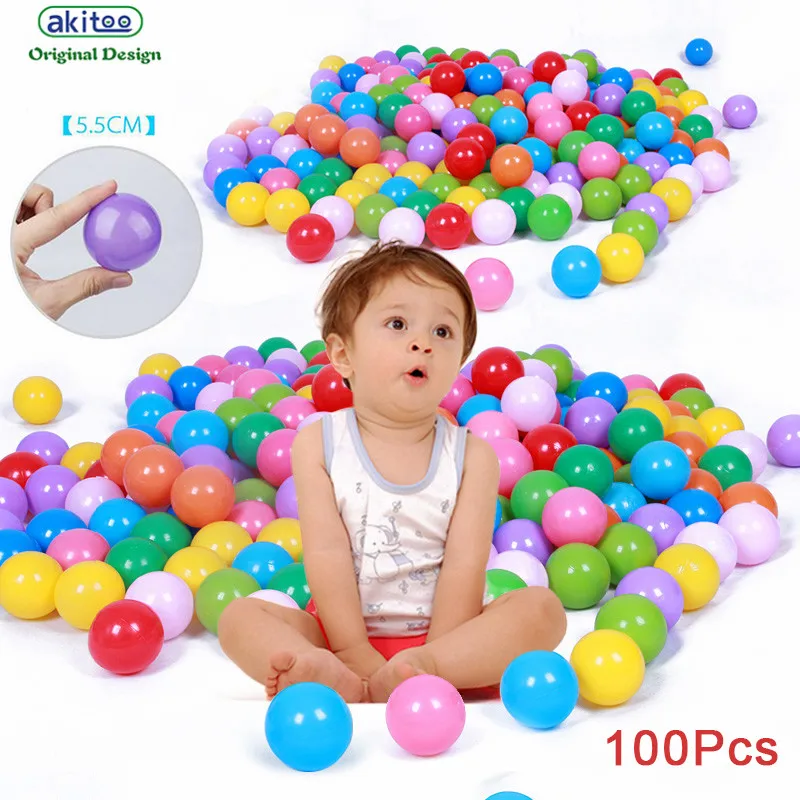 100 шт красочные шарики мягкие пластиковые 5 см океанские шары забавные детские