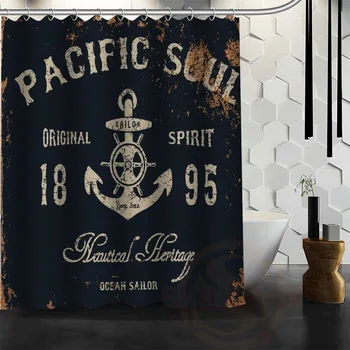

Best Nice Custom Anchor Shower Curtain Bath Curtain Waterproof Fabric For Bathroom MORE SIZE WJY&69