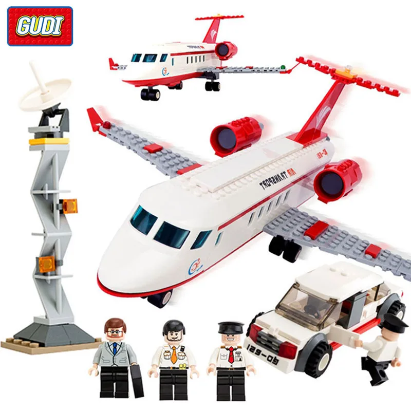 334Pcs LegoINGs City Airplane Air Bus Building Blocks Sets Plane Car Bricks Action Figures Creator Educational Toys for Children