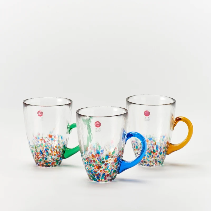 

Colorful Glass Cups High Quality Drinkware Crystal Glass Mugs Milk Coffee Mug Home Decor Gift Box