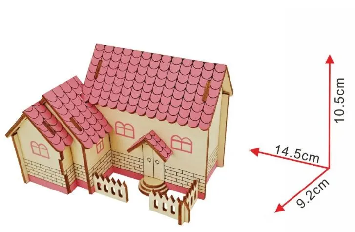 3d трехмерные деревянные модель 3D сборки деревянные строительные 3D деревянная игрушка-головоломка DIY для детских развивающих Пазлы