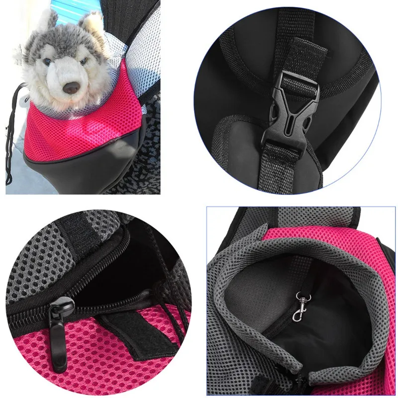 Breathable Pet Dog Carrier Cat Puppy Small Animal Dog Backpacks Sling Front Mesh Travel Tote Shoulder Bag Backpack SM (1)