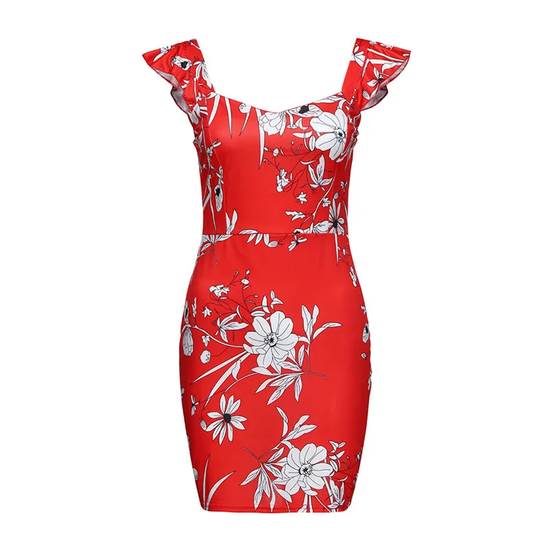 Fashion Women Summer Sleeveless Printed Elastic Waist Casual Beach Party Mini Dress vestidos largos cortos mujer H13 (10)