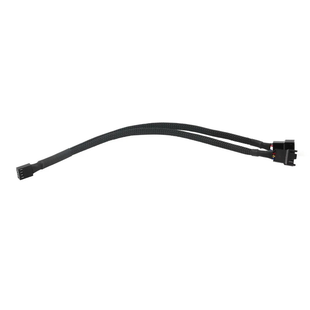

Hot New 5Pcs 30CM Adapter Cable 4 Pin PWM To Dual PWM Fan Power Sleeved Computer Case Y-Splitter