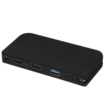

USB C Type C To HDMI VGA USB 3.0 HUB Adapter 4 in 1 USB 3.1 3.5mm Audio HDMI VGA Converter Adaptor For Macbook Chromebook Pixel