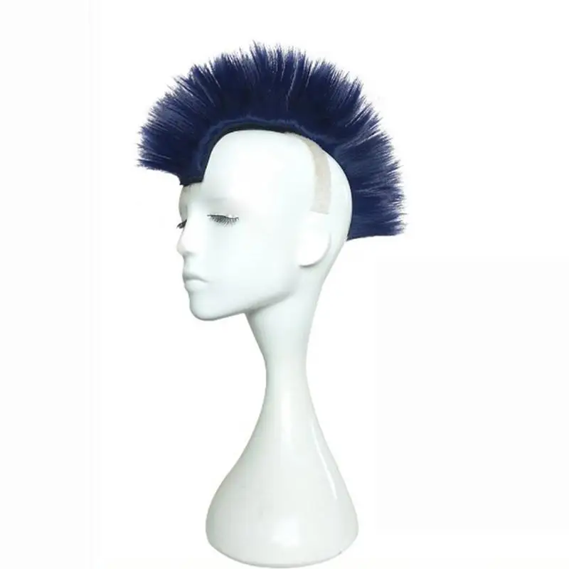 Красочные Cockscomb моделирование парик Хэллоуин мотоциклетный шлем парик химическое волокно Mohawk Стиль шлем волосы без включает шлем - Цвет: Blue
