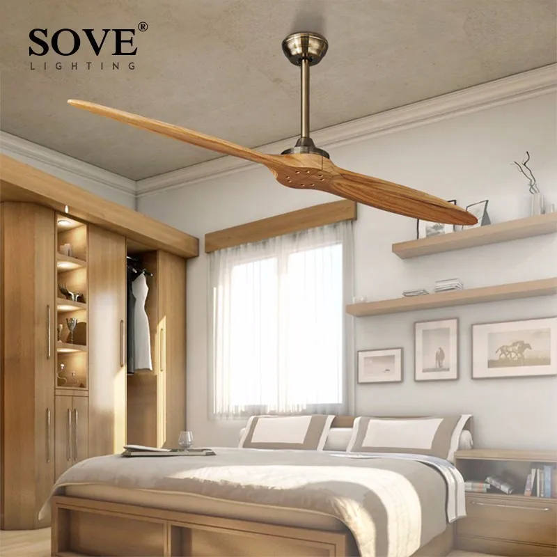 Us 244 92 35 Off Sove Village Bronze Wooden Dc Ceiling Fan Remote Control Wood Decorative Ceiling Fans Without Light Fan 220v Ventilador De Techo In