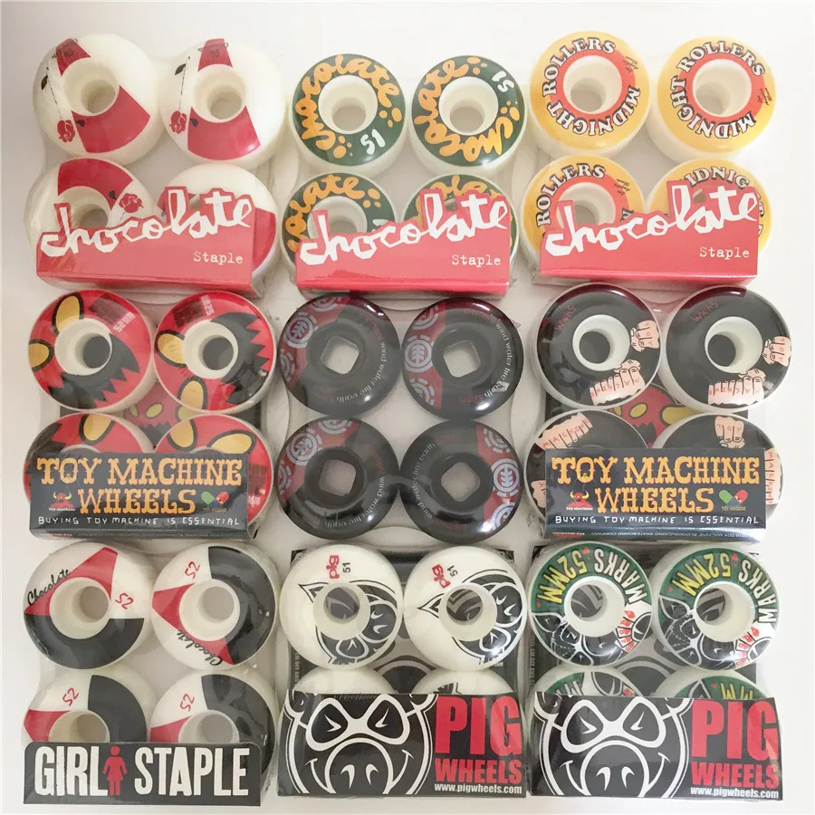 USA 4pcs Skateboard Wheels 52/53/54/56mm Multi Graphics Skateboarding