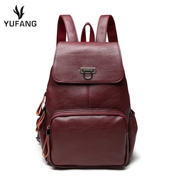 

YUFANG New High Quality Backpack Women's Casual Leather Women's Bag Fashion Portable Women's Travel Student Backpack Ladies