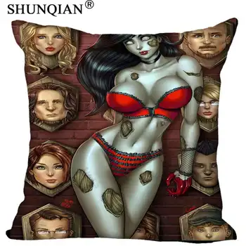 

Fashion boutique Custom ZOMBIE TRAMP Pillow Case Square Pillowcases zipper Throw Pillowcase Square Pillow Cover Custom Gift