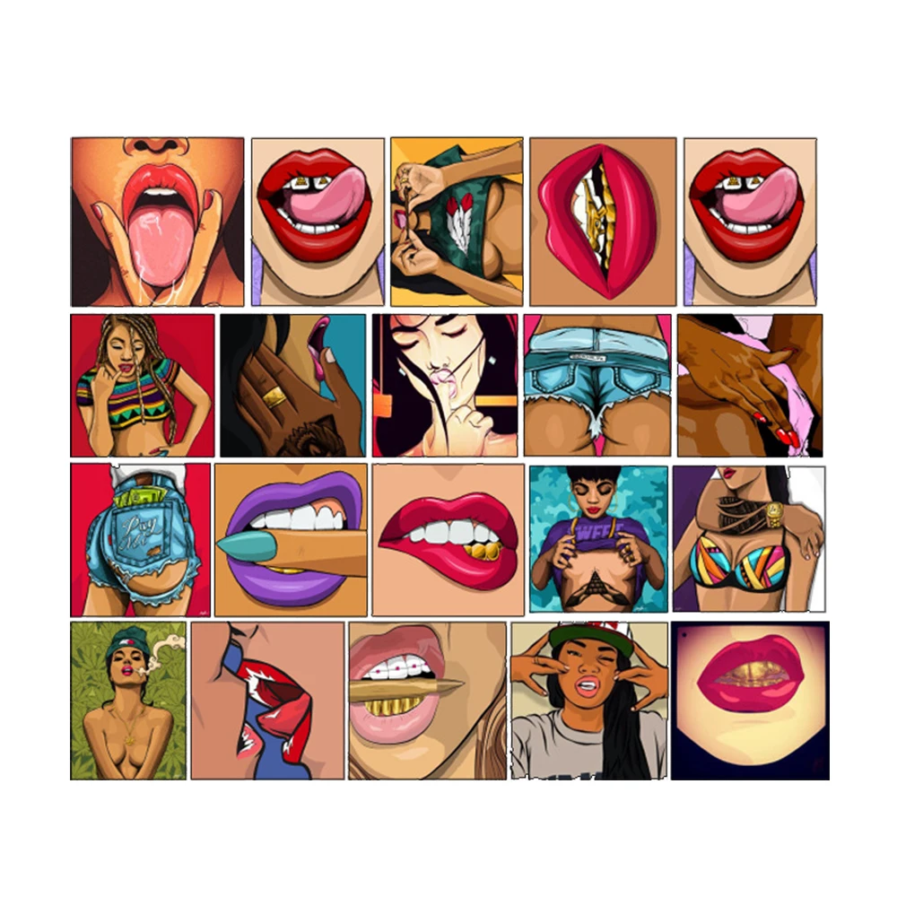 47 Pcs Styling Pvc Waterproof Tease Vulgar Sexy Vulgar beauty Girls Stickers For Motorcycle Skateboard Luggage Toy Decor Sticker