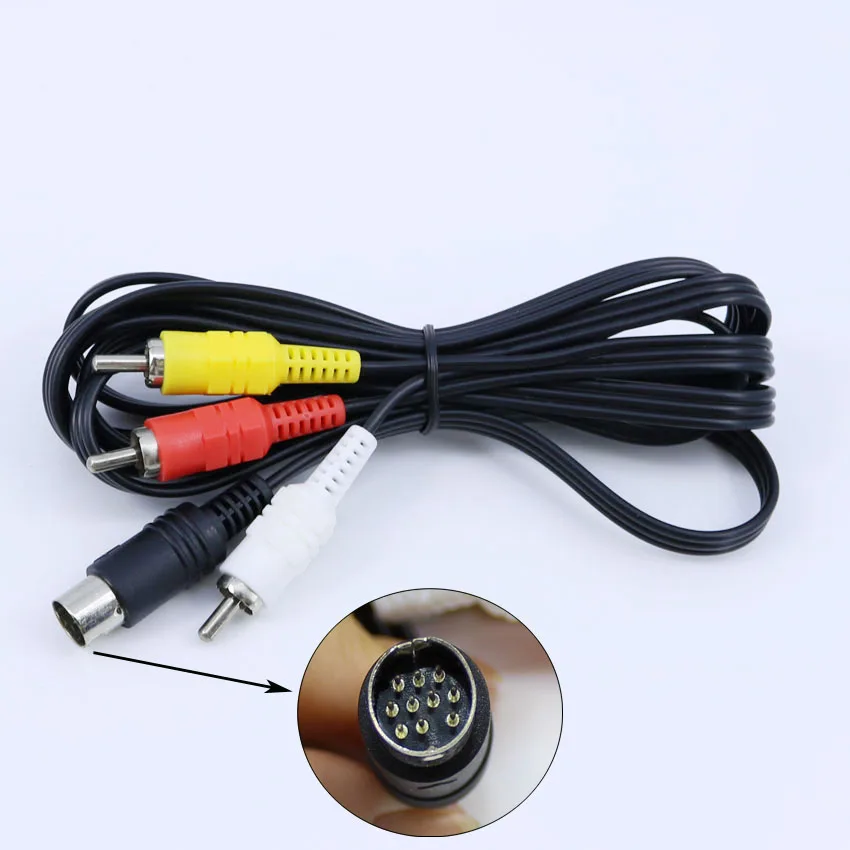 3RCA Audio Video AV Cable Cord for Sega Saturnin Replacement Parts
