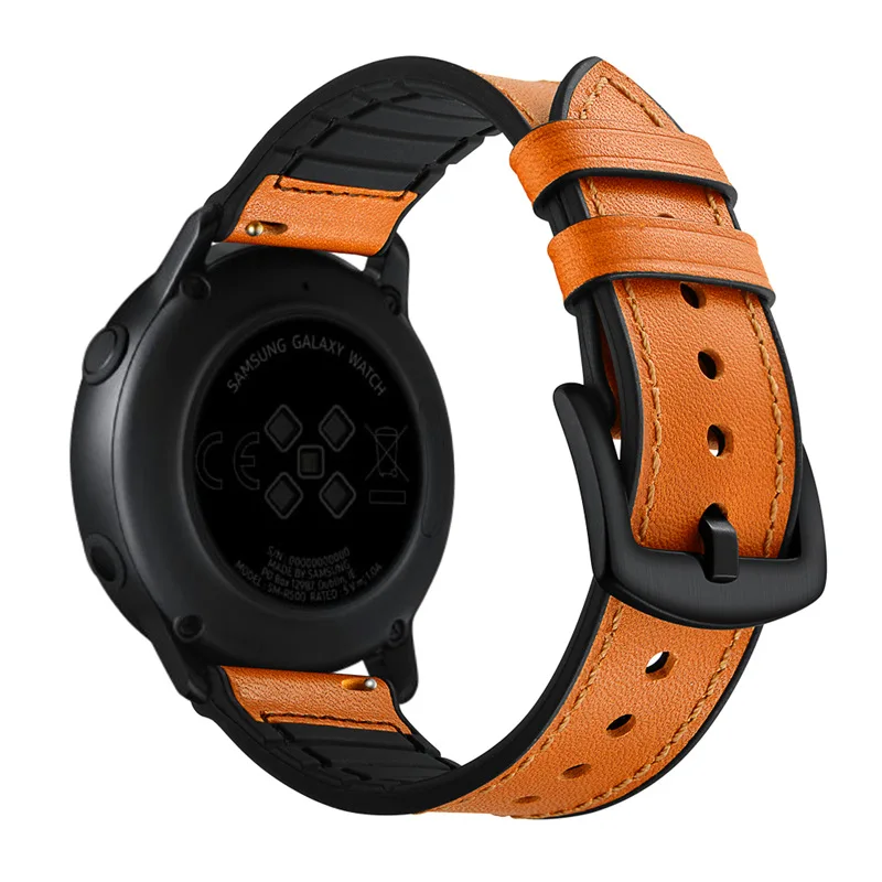 20 мм винтажный кожаный ремешок для часов для samsung Galaxy Watch 42 мм активный 2 44 мм 40 мм ремешок для gear S2 классический спортивный Amazfit Bip