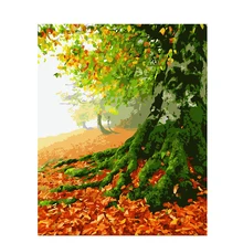 Зеленый размер 40x50 см, картина по номерам, сделай сам, настенное искусство, украшение гостиной, пейзаж, фигура, животное, цветок, мультфильм