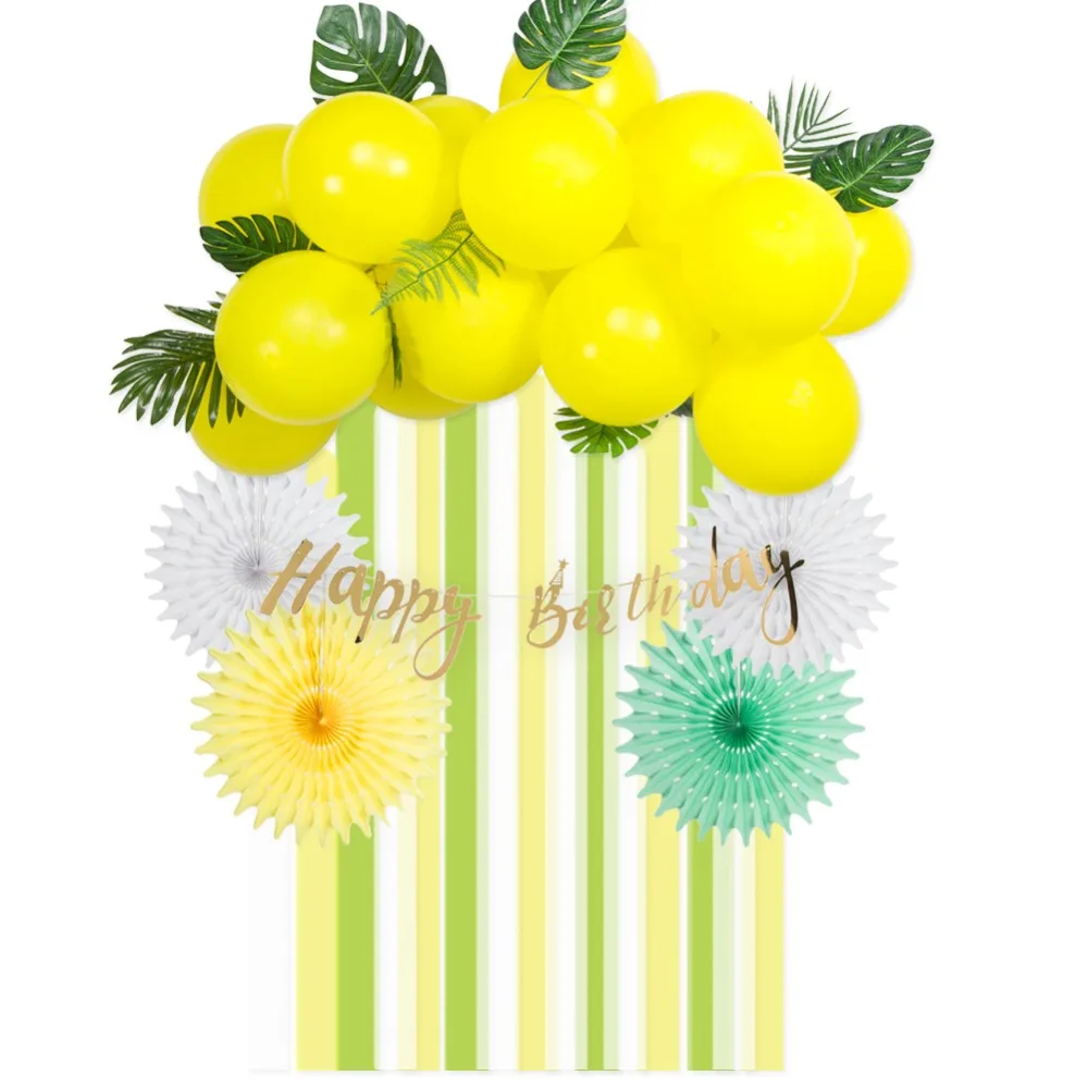 

Summer Birthday Wedding Party Decoration Set Tropical Leaves Lantern Balloon Hawaiian Luau Jungle Summer Pool party Decor