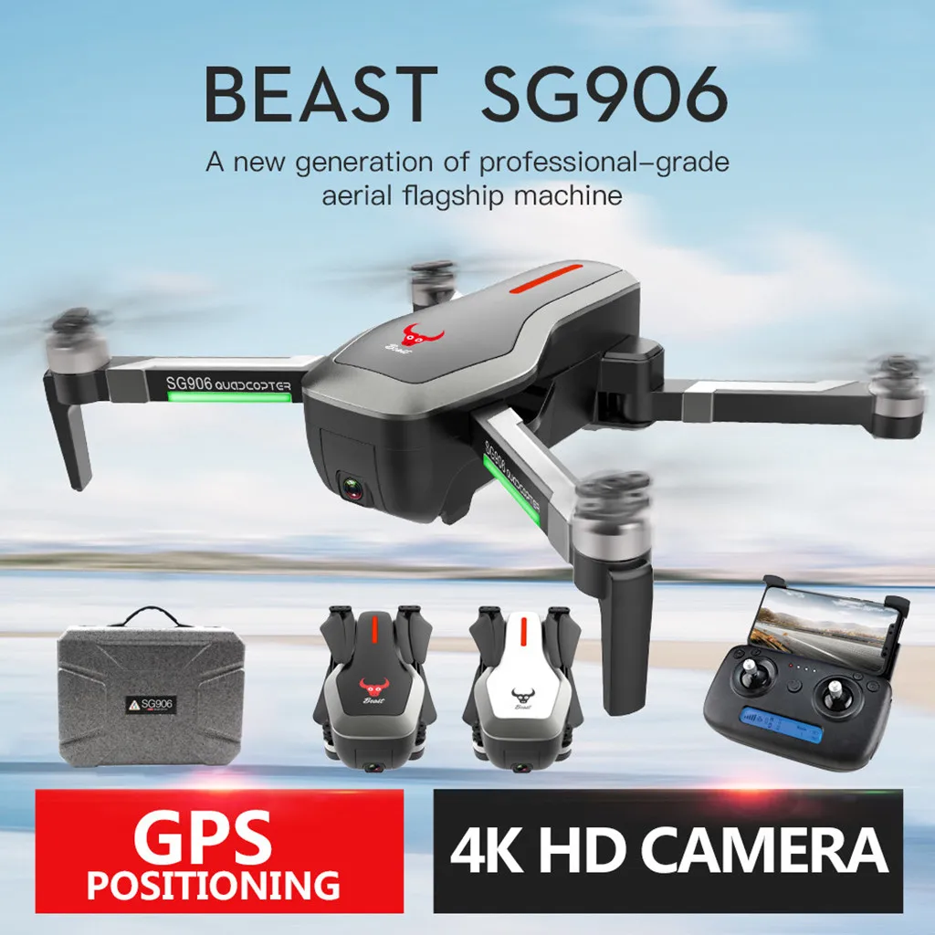 

SG906 GPS 5G WIFI FPV With 4K Ultra clear Camera Brushless GPS/Optical Flow Positioning Hover RC Drone Quadcopter + Bag T531